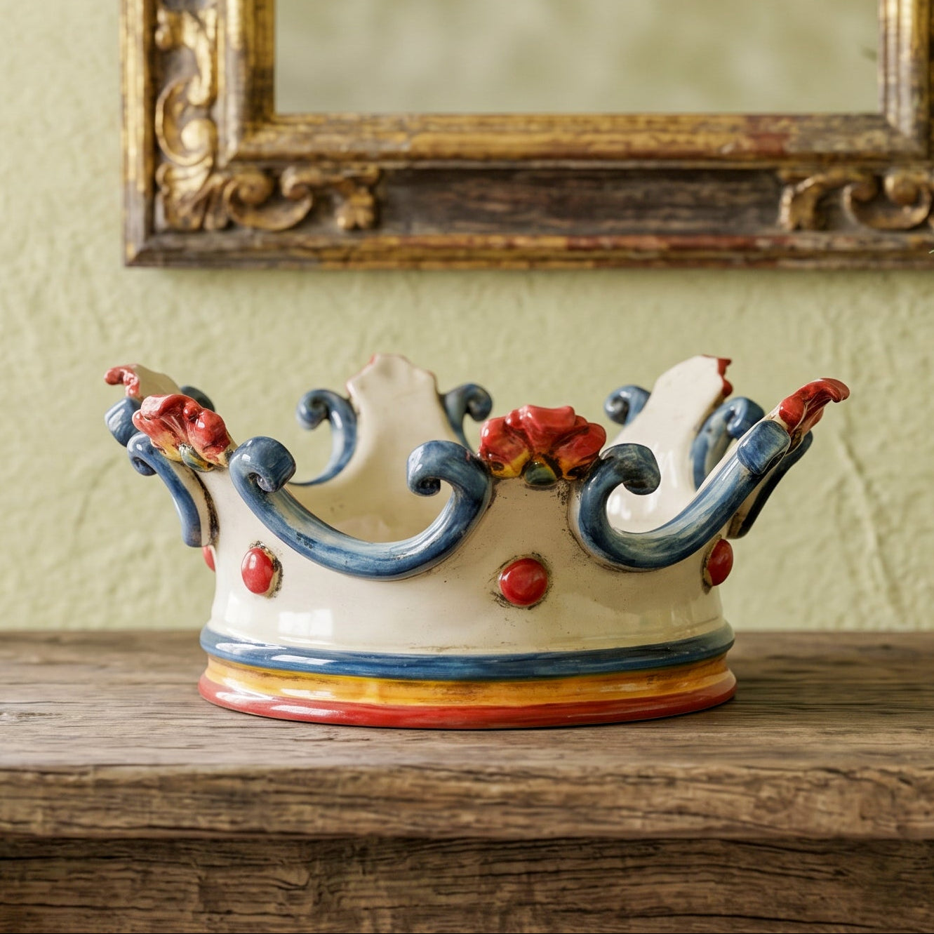 Corona Svuota Tasche media, Decoro Sicily. Ceramiche Sofia, Caltagirone