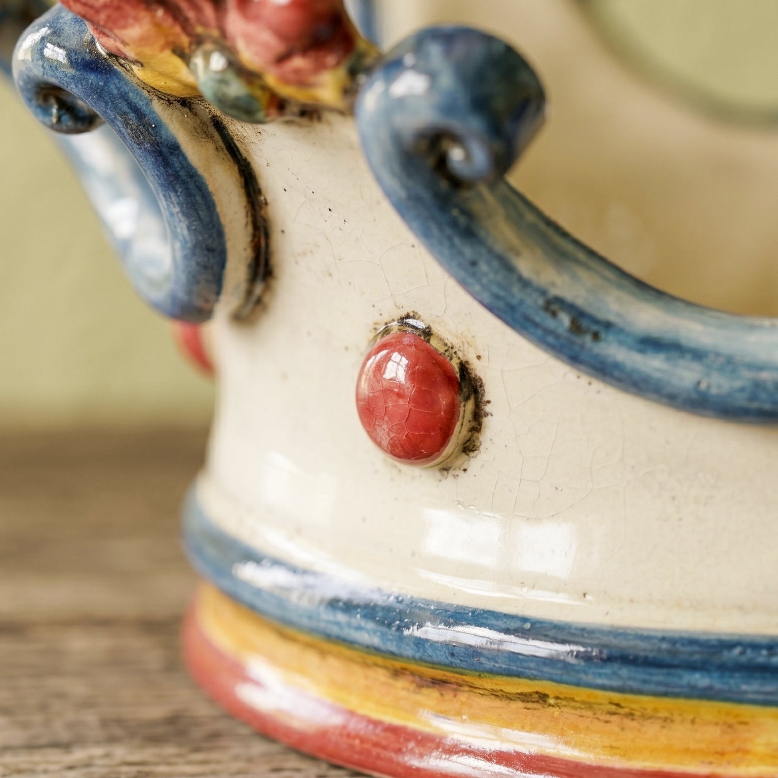Corona Svuota Tasche media, Decoro Sicily. Ceramiche Sofia, Caltagirone