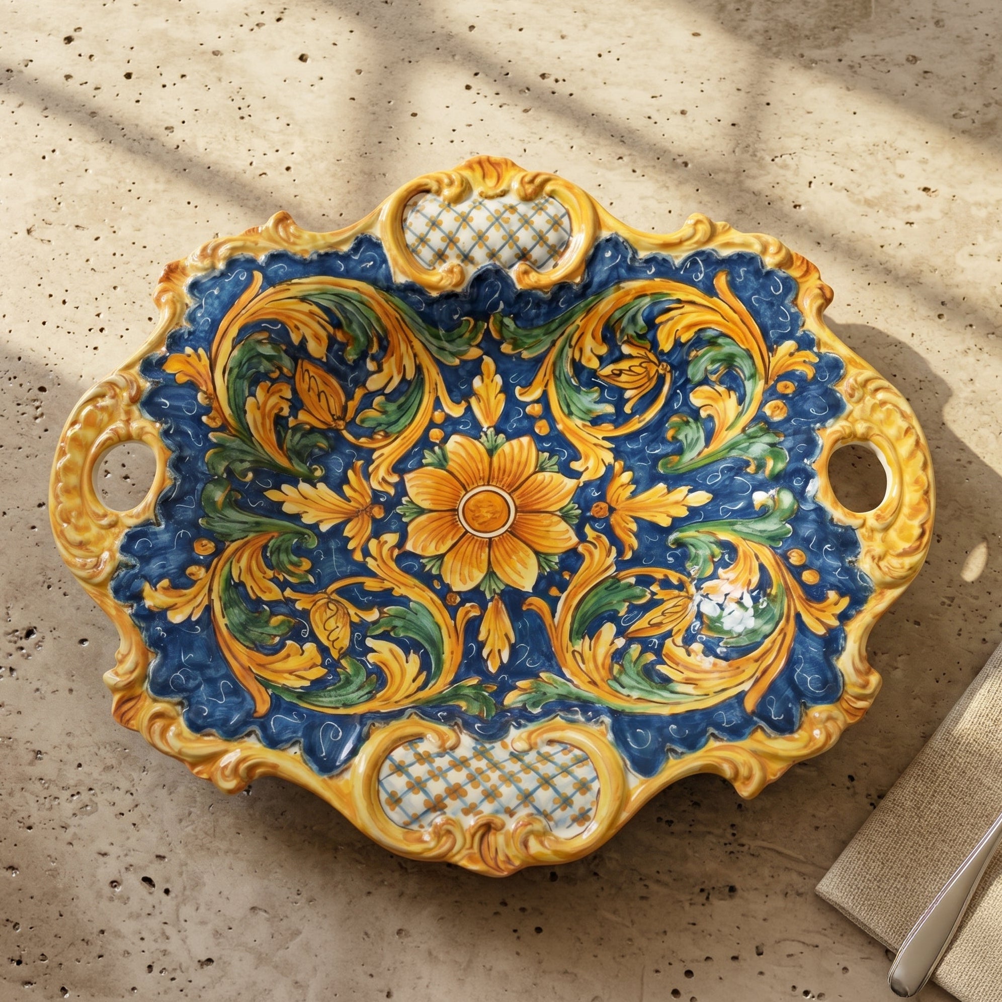 Centrotavola Barocco, Ornato Calatino. Ceramiche Sofia, Caltagirone