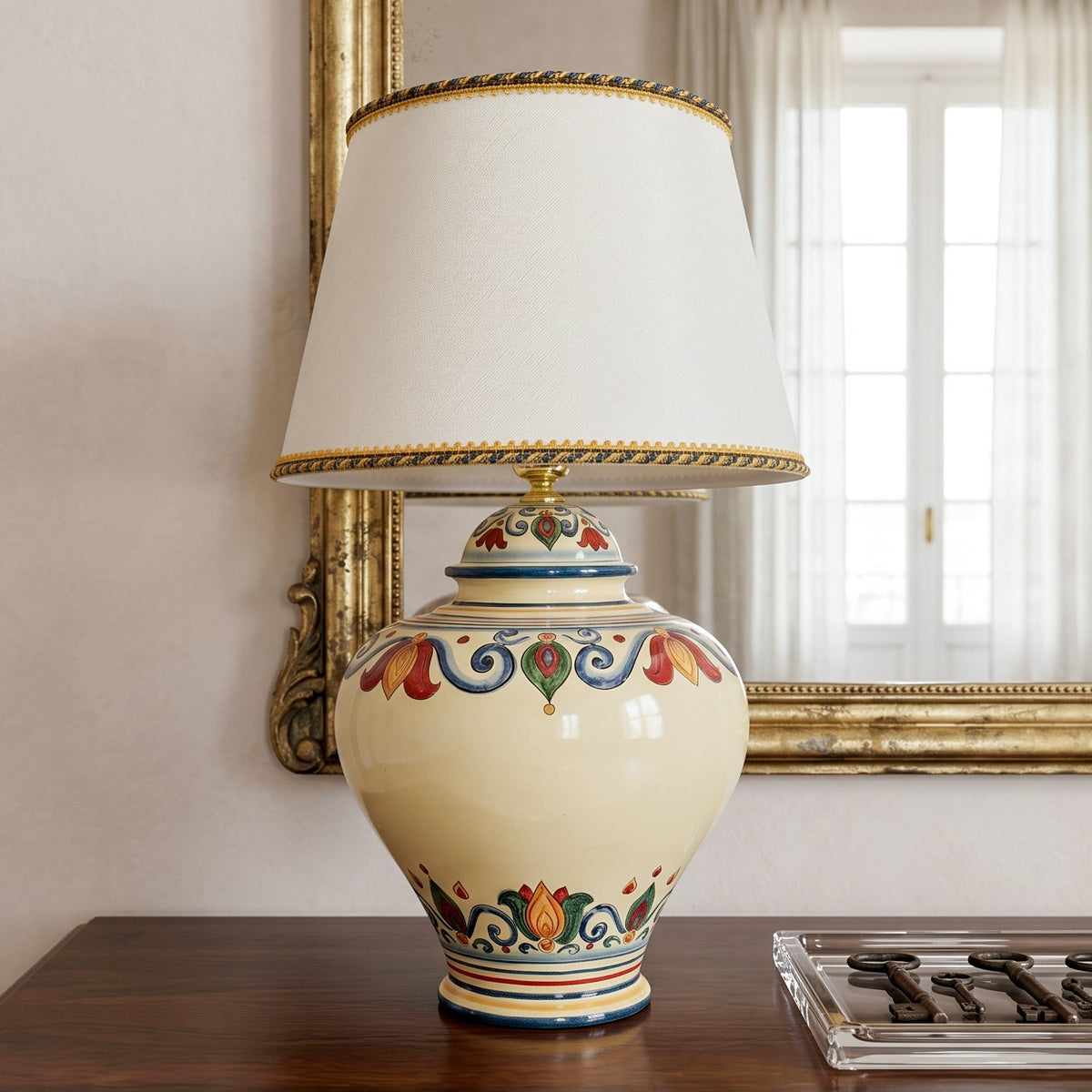 Lume Potiche in Ceramica di Caltagirone h 65 cm - Decoro Sicily