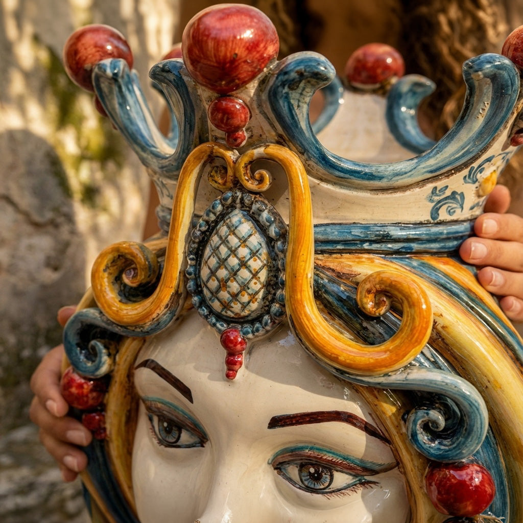 Testa di Moro, Donna, Decoro Sicily. Ceramica siciliana di Caltagirone, Sofia