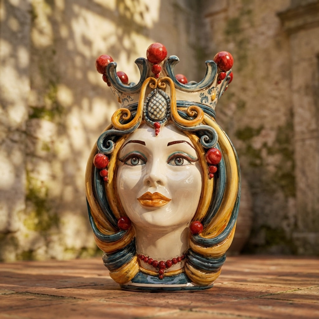 Testa di Moro, Donna, Decoro Sicily. Ceramica siciliana di Caltagirone, Sofia