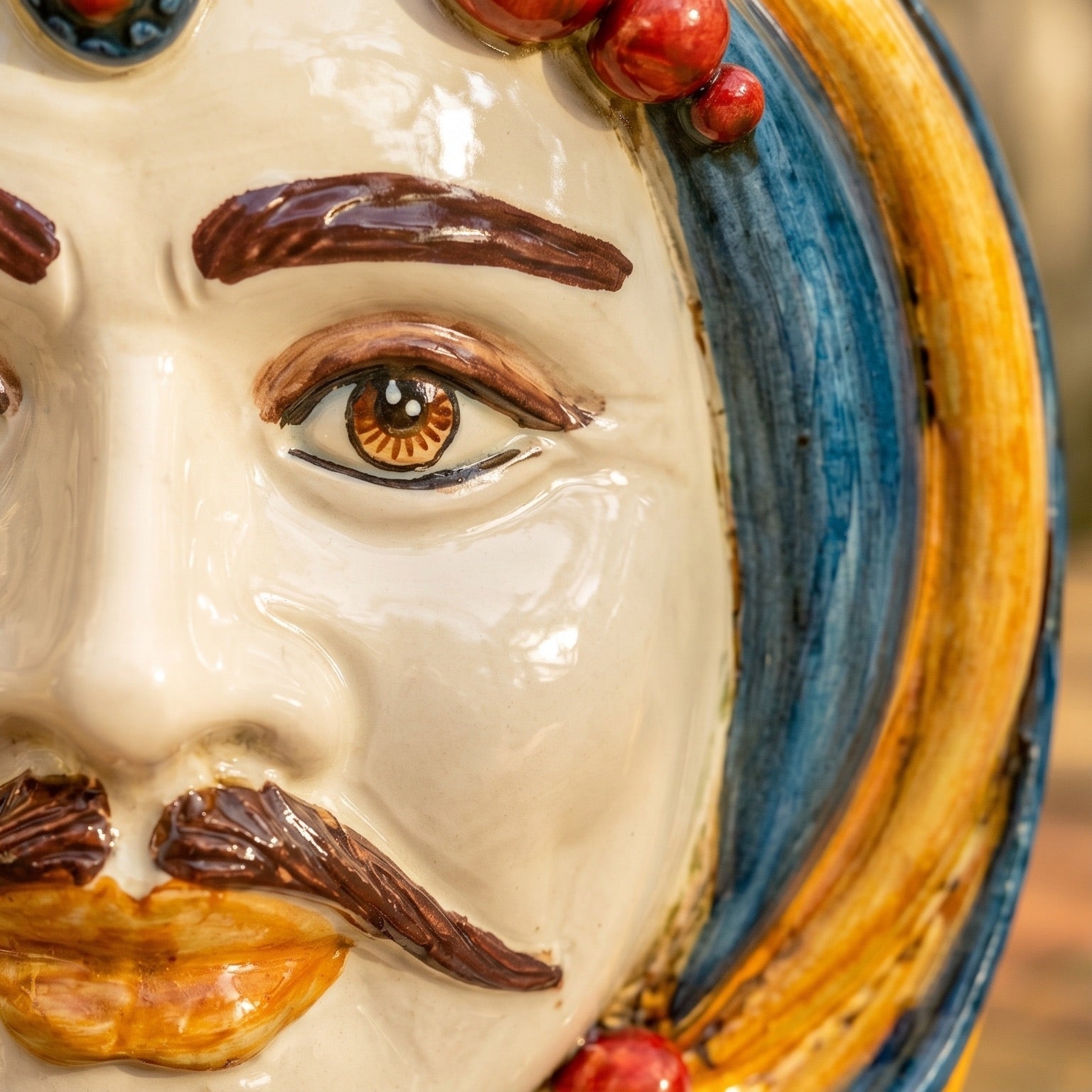 Testa di Moro, Maschio Bianco, Decoro Sicily. Ceramiche Sofia, Caltagirone