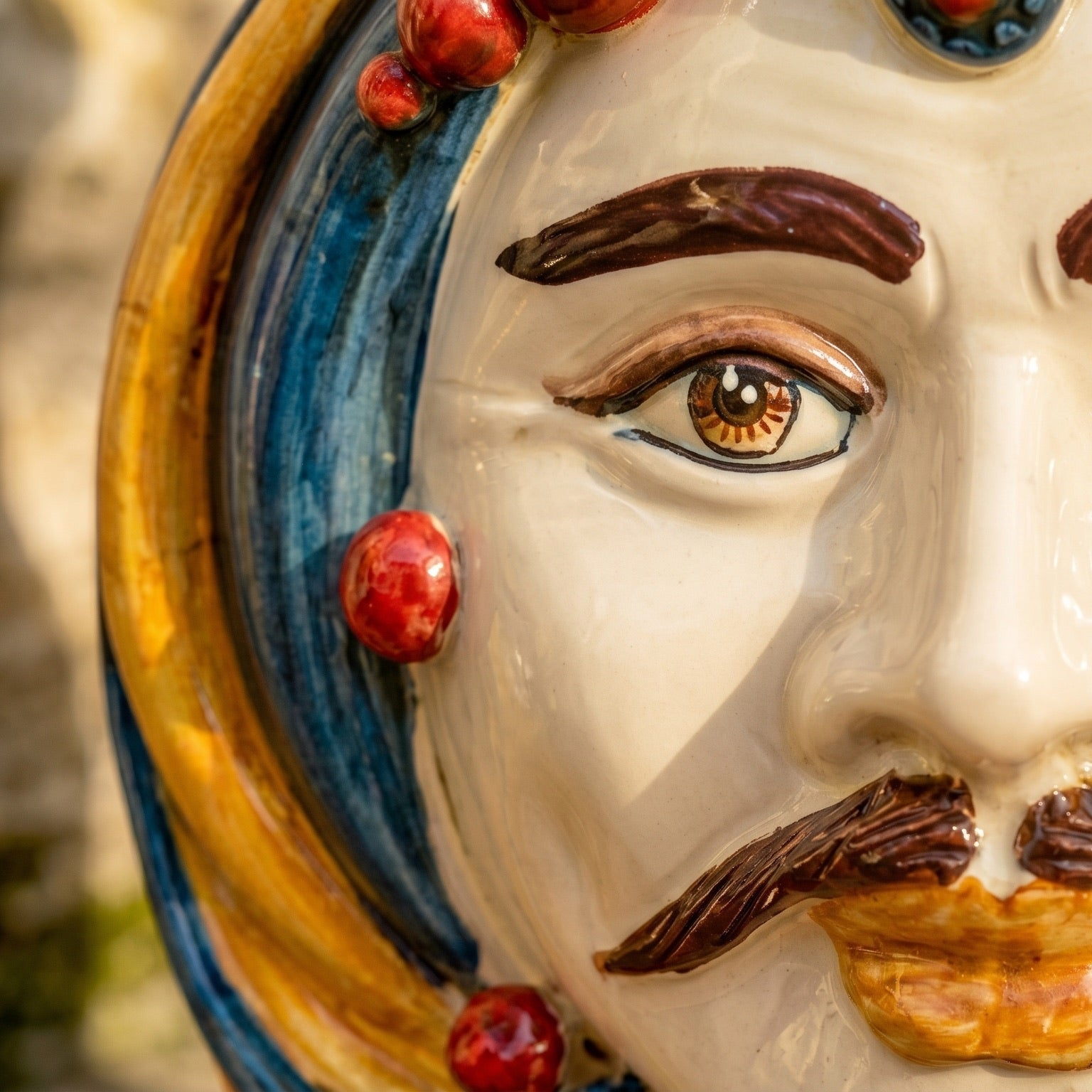 Testa di Moro, Maschio Bianco, Decoro Sicily. Ceramiche Sofia, Caltagirone
