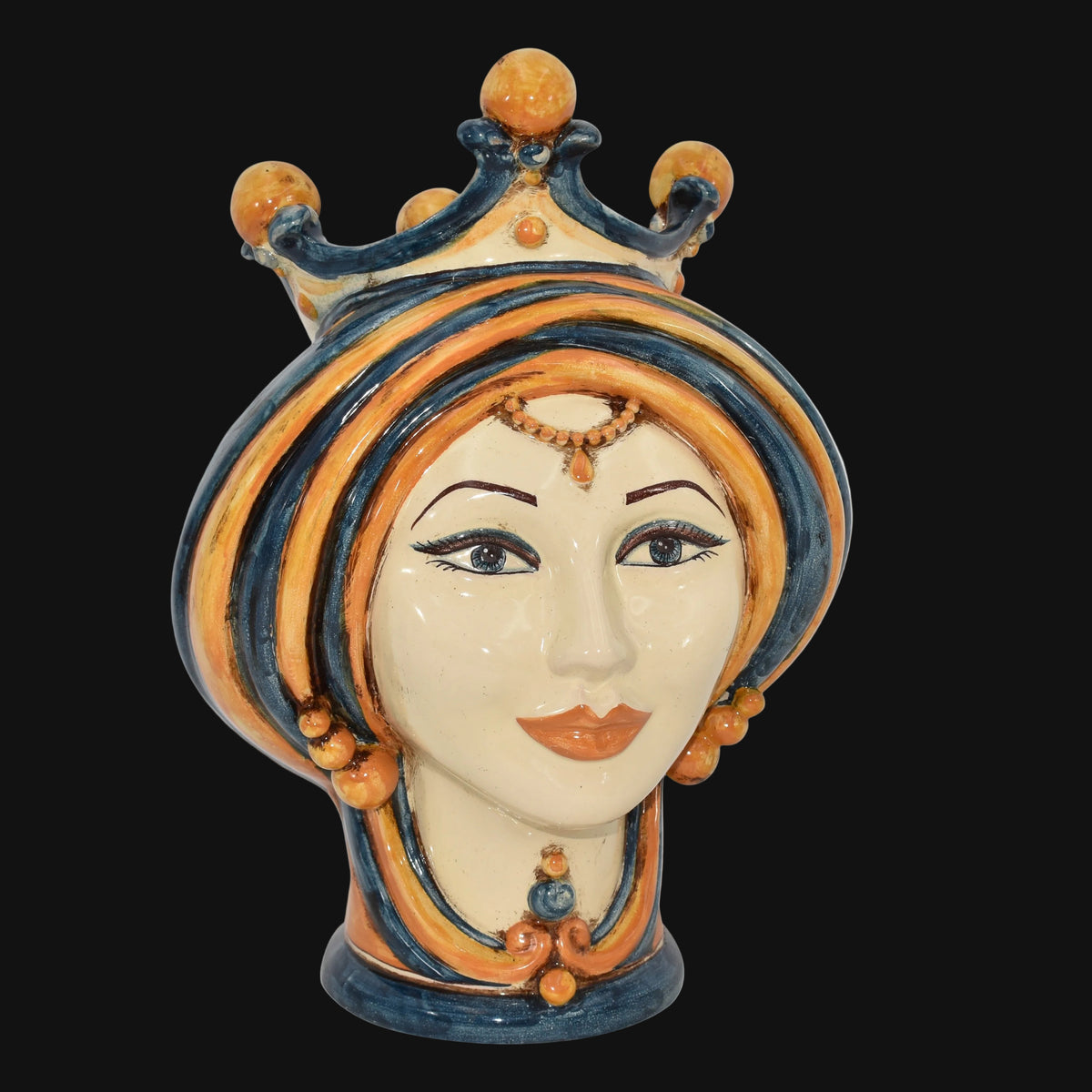 Testa di Moro, Blu e Arancio. Ceramica siciliana di Caltagirone, Sofia