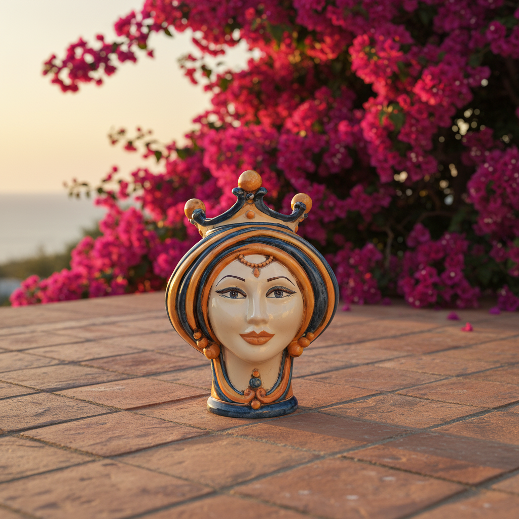 Testa di Moro, Blu e Arancio. Ceramica siciliana di Caltagirone, Sofia