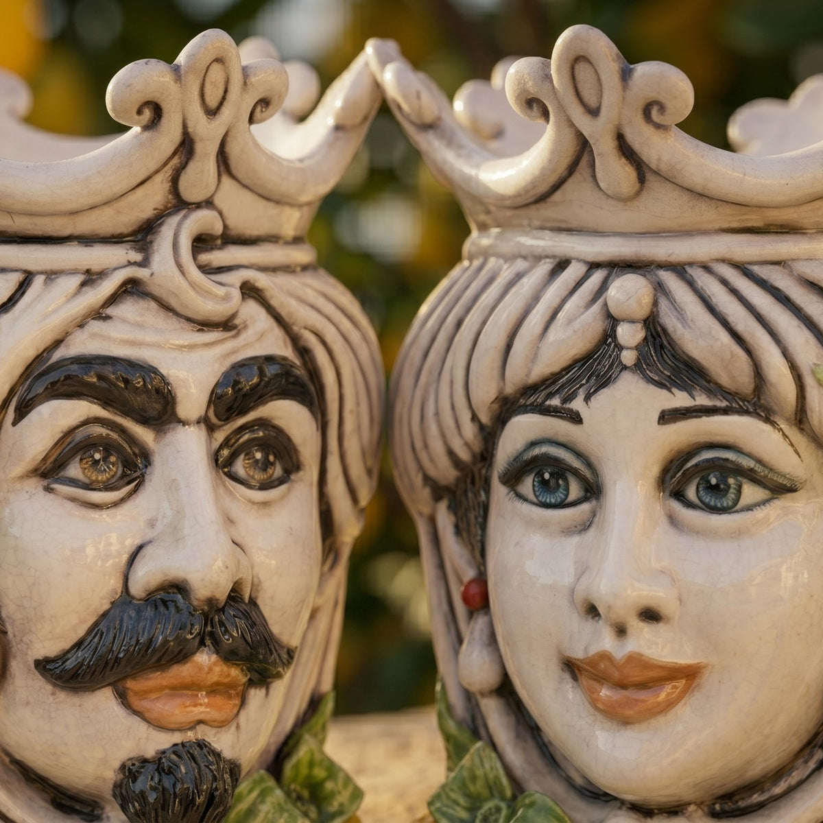 Testa di Moro con Limoni, Madreperla. Ceramiche Sofia, Caltagirone