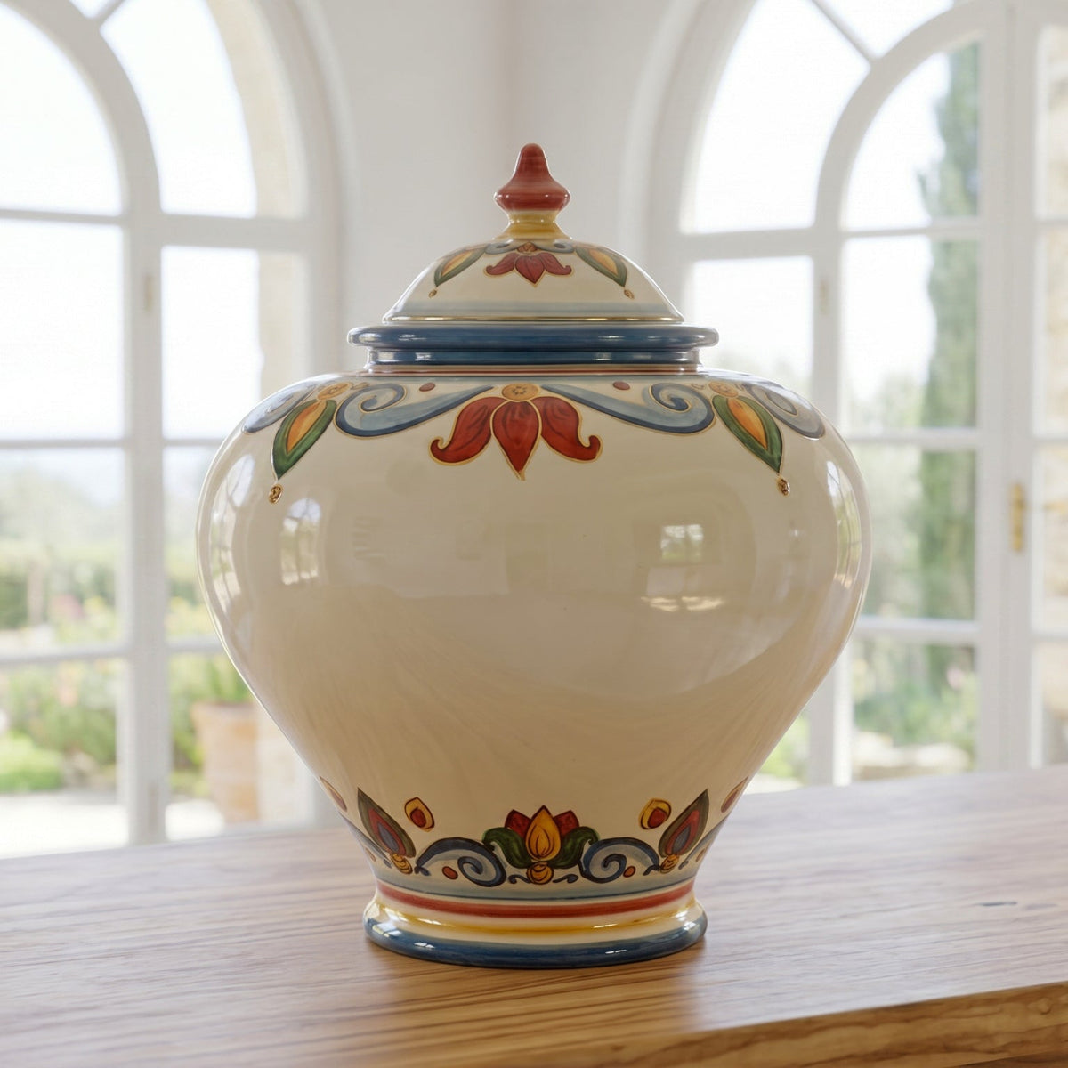 Potiche, Decoro Sicily. Ceramiche Sofia, Caltagirone