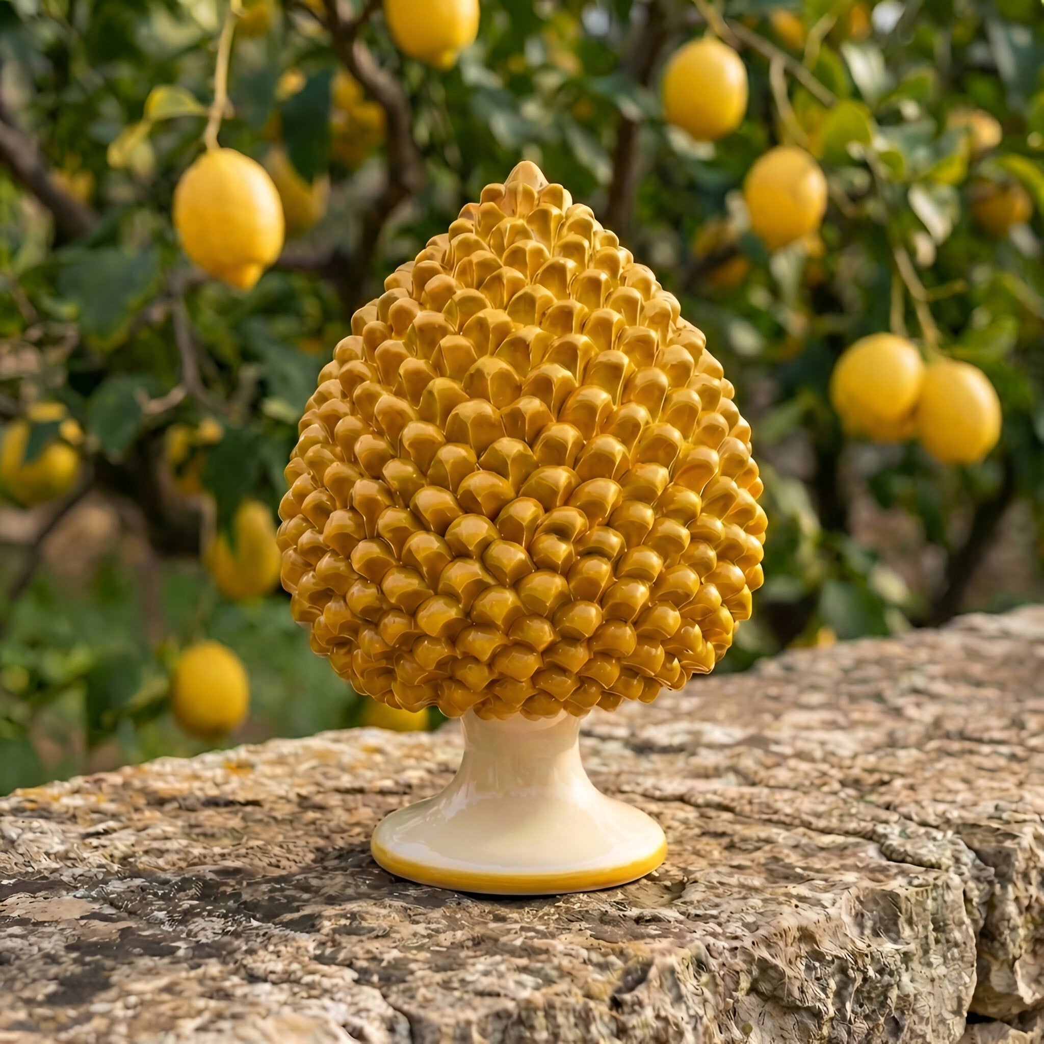 Pigna Artigianale, Giallo e Arancio. Ceramiche Sofia, Caltagirone