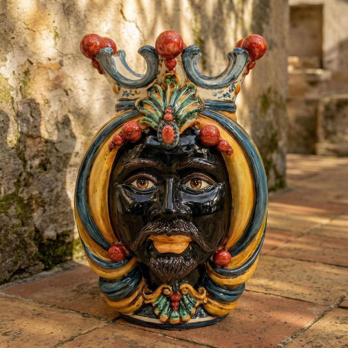 Testa di Moro, Maschio Moro, Decoro Sicily. Ceramica siciliana di Caltagirone, Sofia