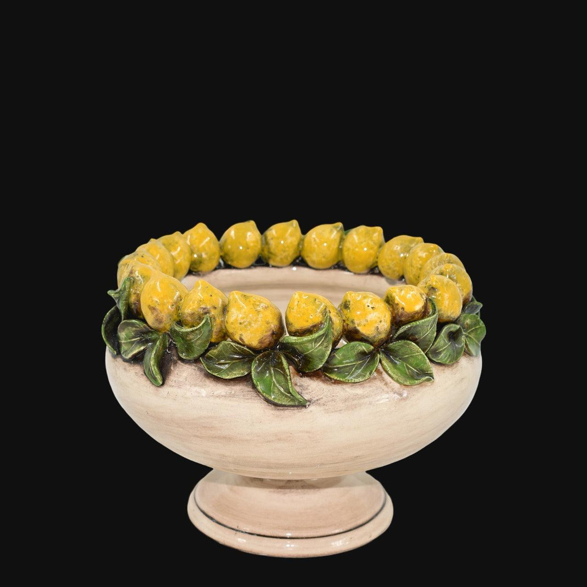 Alzata con Limoni Siciliani decoro Madreperla Colorato - Ceramiche di Caltagirone Sofia
