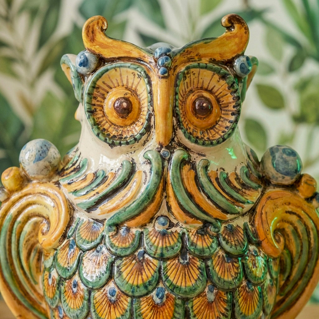 Gufo, Verde e Arancio. Ceramica siciliana di Caltagirone, Sofia