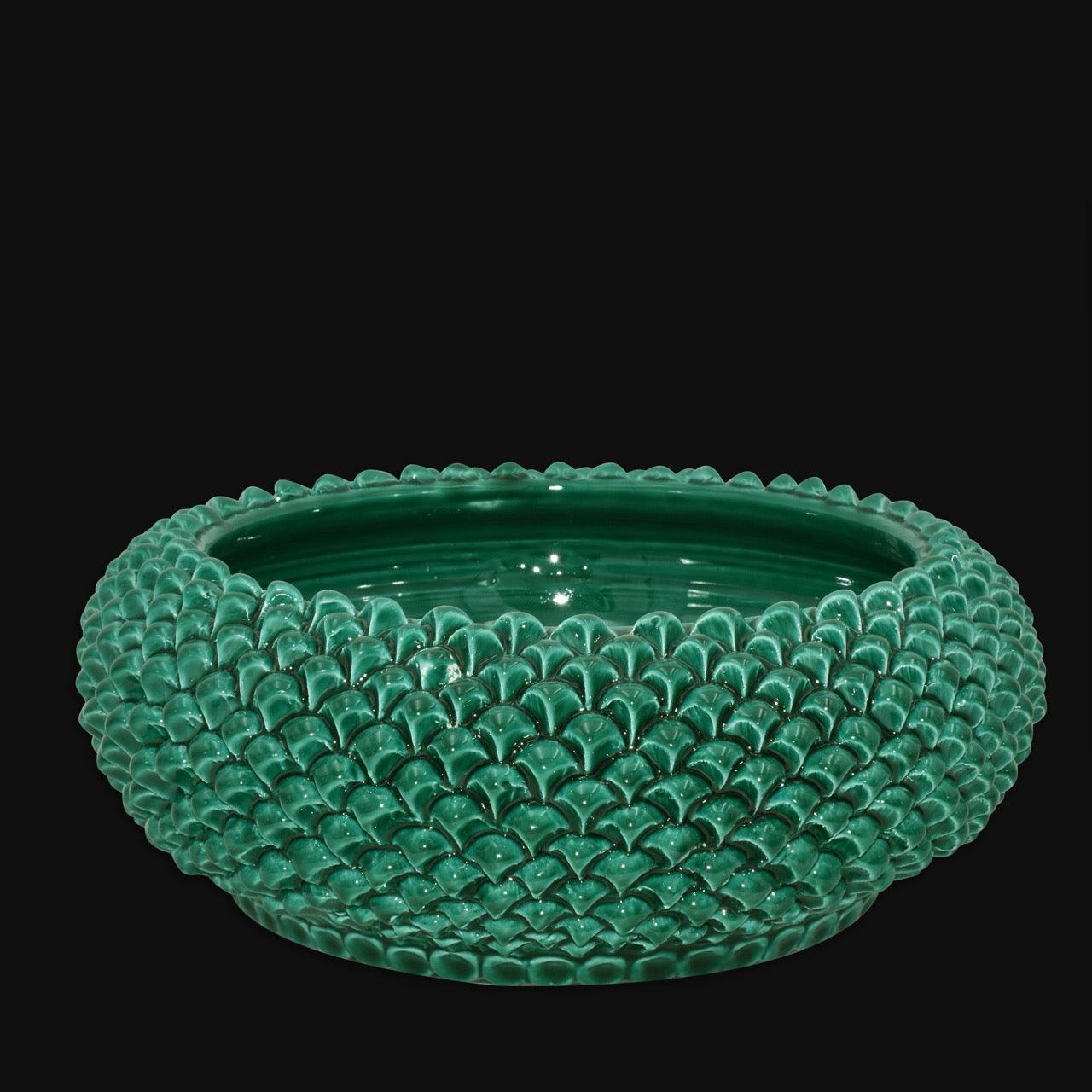 Centrotavola a Pigna, Verde Smeraldo. Ceramiche Sofia, Caltagirone