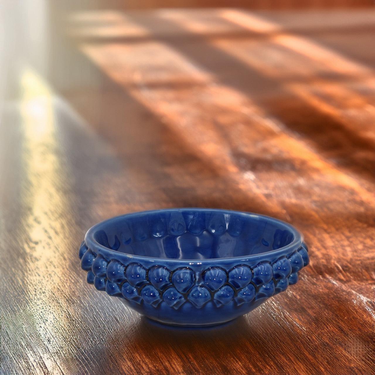 Ciotola a Pigna, Blu Intenso. Ceramiche Sofia, Caltagirone