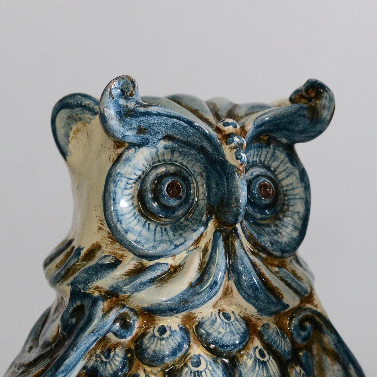 Gufo, Mono Blu. Ceramiche Sofia, Caltagirone