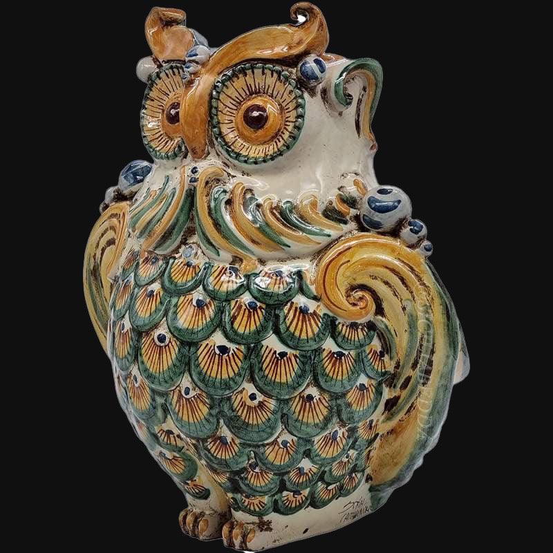Gufo, Verde e Arancio. Ceramica siciliana di Caltagirone, Sofia