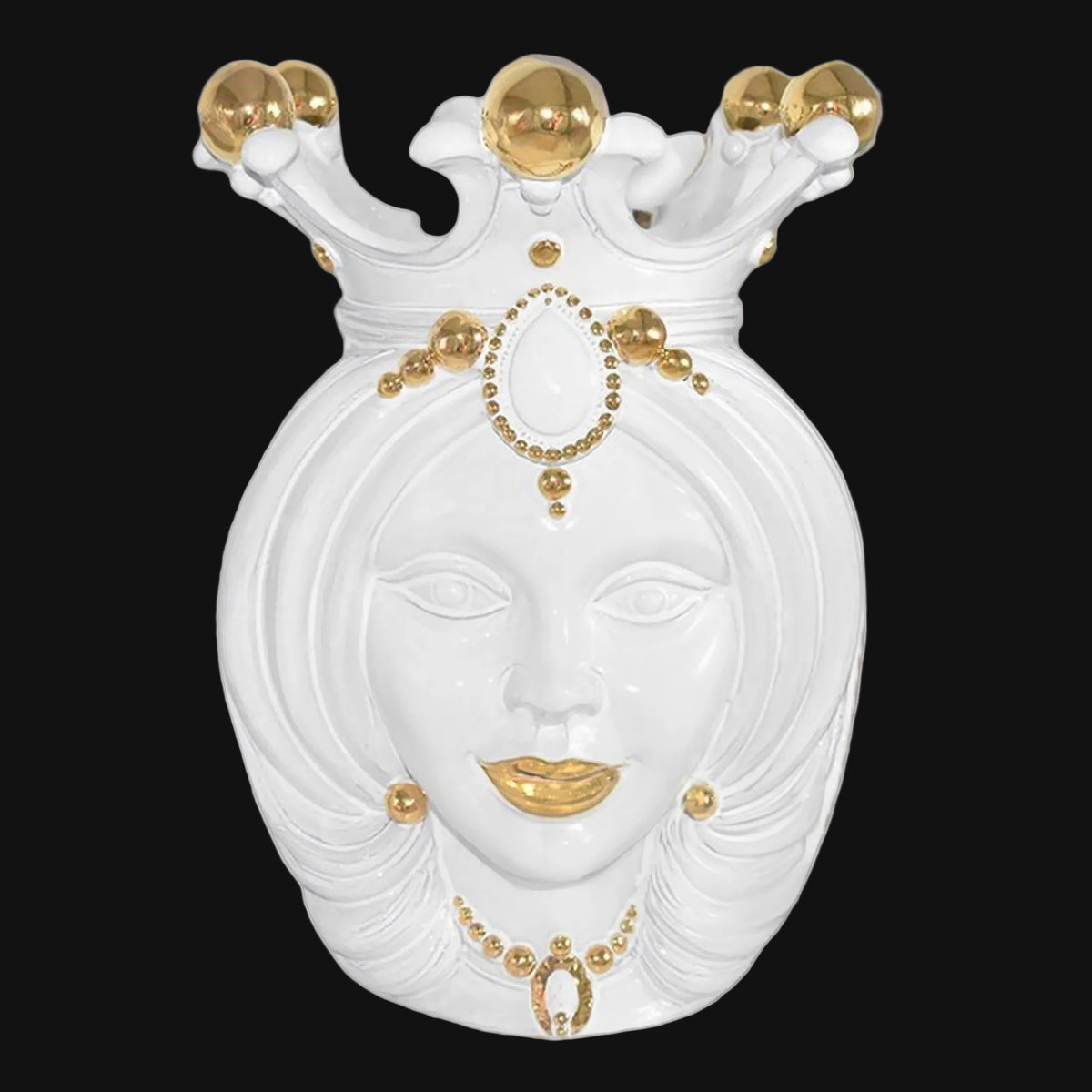 Testa di Moro, Donna, volto, labbra. Ceramica siciliana di Caltagirone, Sofia