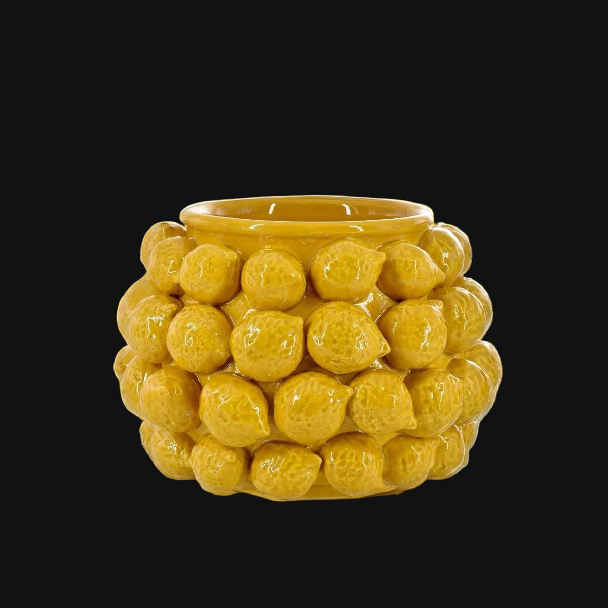 Vaso con Limoni, Linea Decorativa, decoro a pigne. Ceramica siciliana di Caltagirone, Sofia