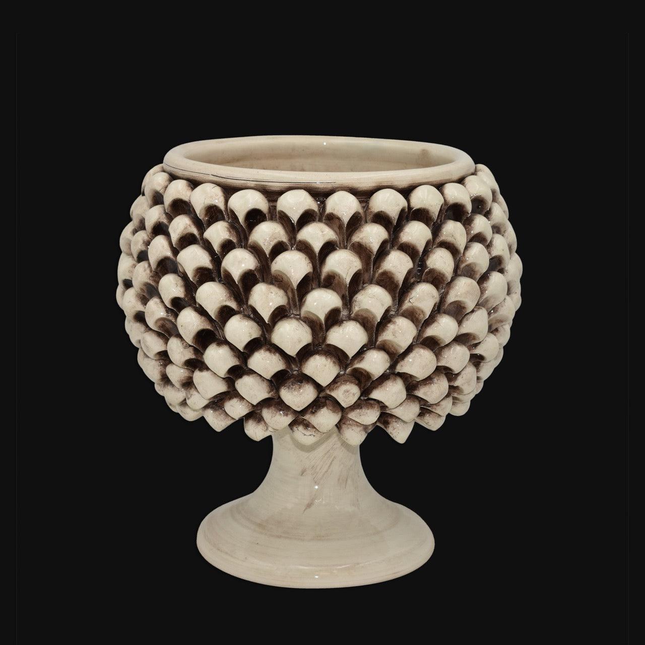 Vaso Mezza Pigna, Madreperla Antichizzato. Ceramiche Sofia, Caltagirone