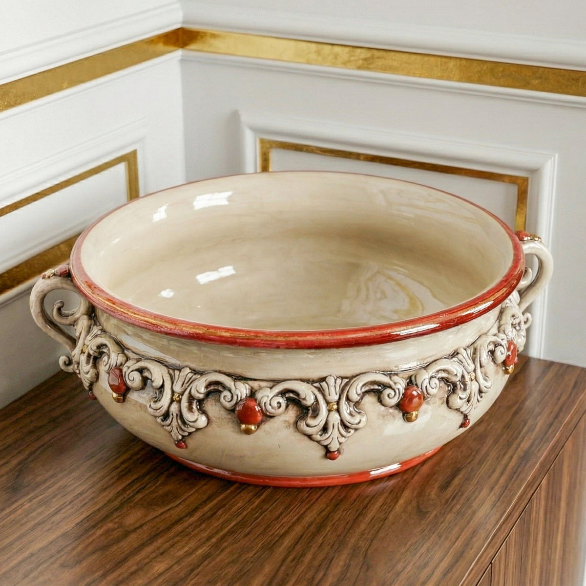 Centrotavola, Madreperla Oro e Lustri. Ceramiche Sofia, Caltagirone