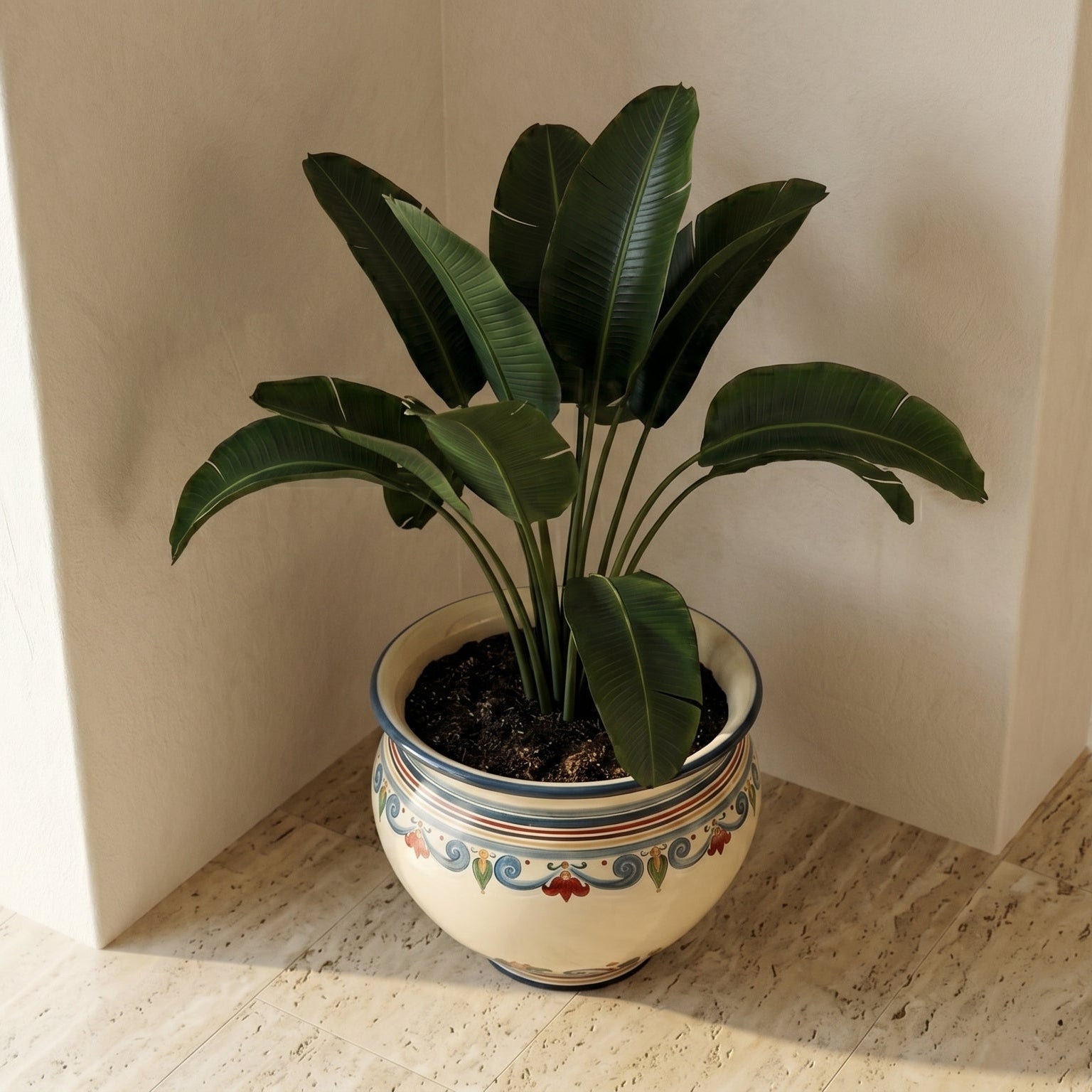 Cachepot, Decoro Sicily, fiori. Ceramiche Sofia, Caltagirone
