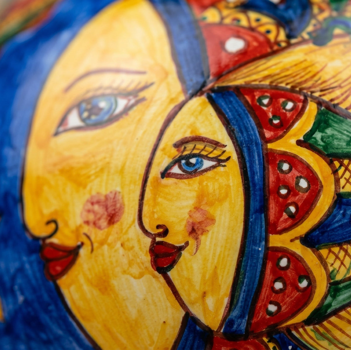 Lume Potiche, Decoro Pesci, Fondo Blu. Ceramiche Sofia, Caltagirone