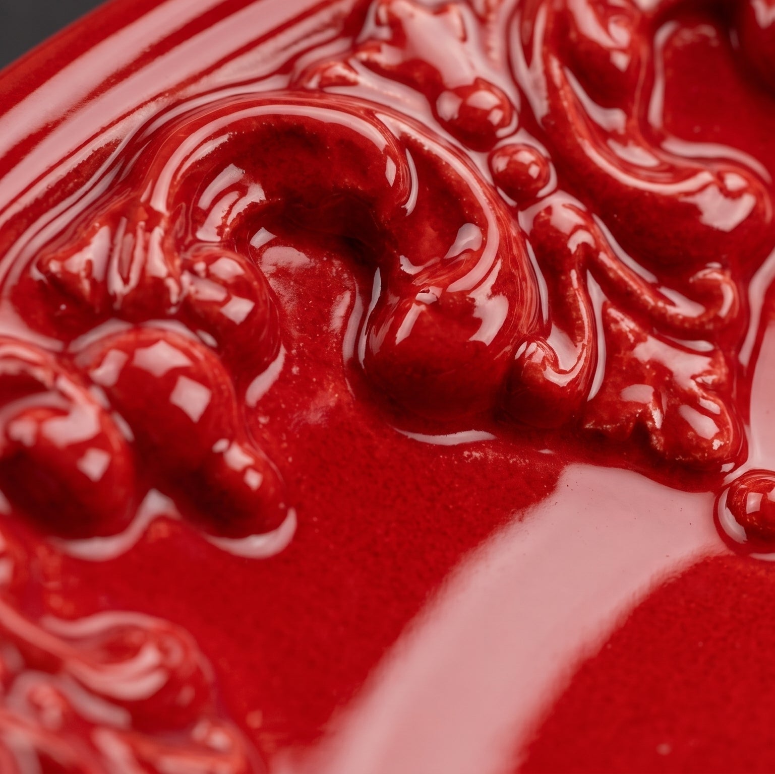 Piatto Svuota Tasche, Plastico Sofia, Rosso Fuoco. Ceramica di Caltagirone