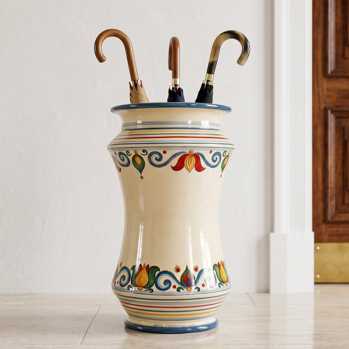 Portaombrelli Albarello in Ceramica di Caltagirone h 50 cm - Decoro Sicily