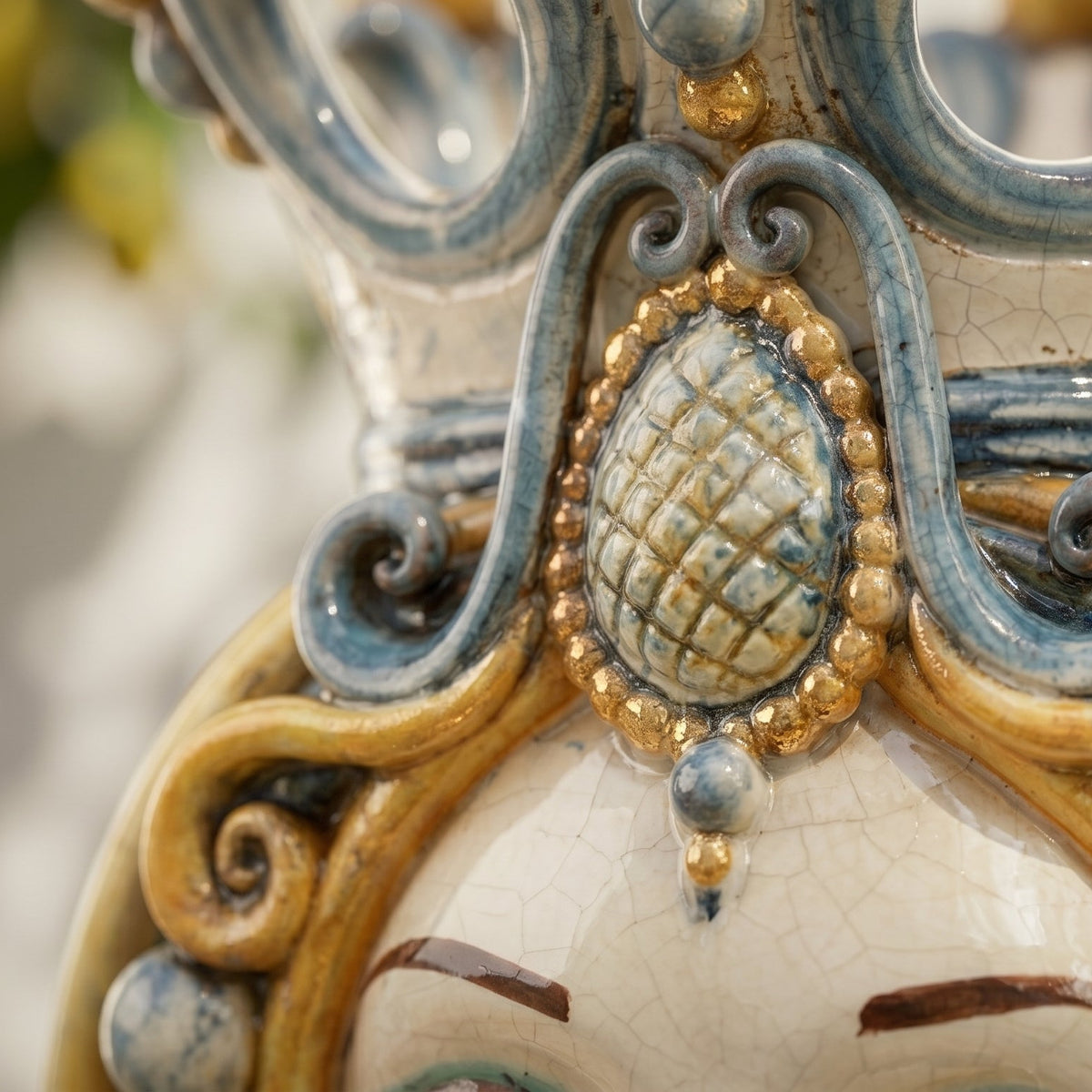 Testa di Moro, Donna, Blu e Arancio. Ceramiche Sofia, Caltagirone
