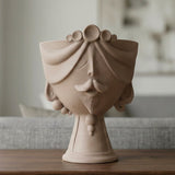 Testa Zahira h 30 cm - Uomo, Tortora Opaco | Ceramica Caltagirone