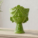 Testa Zahira h 30 cm - Donna, Verde Foglia | Ceramica Caltagirone