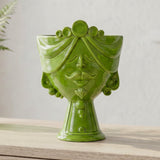 Testa Zahira h 30 cm - Uomo, Verde Foglia | Ceramica Caltagirone