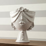Testa Zahira h 30 cm - Donna, White Line | Ceramica Caltagirone