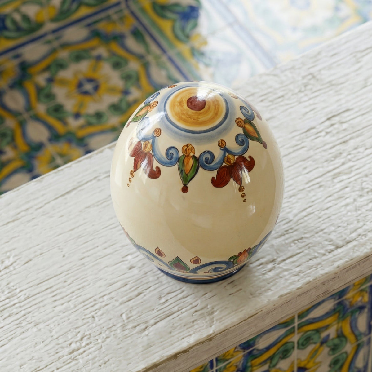 Uovo Decorativo, Decoro Sicily. Ceramica siciliana di Caltagirone, Sofia
