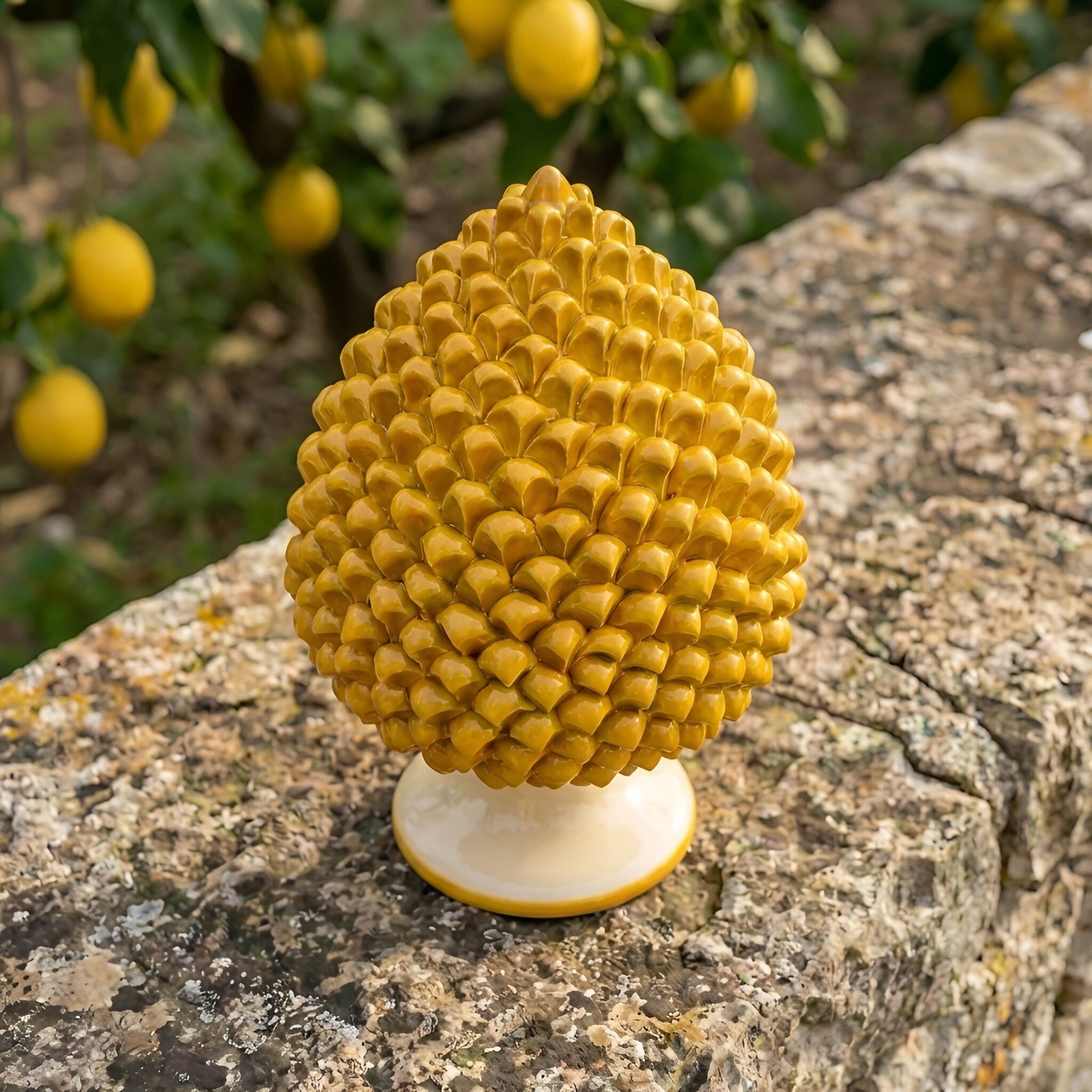 Pigna Artigianale, Giallo e Arancio. Ceramiche Sofia, Caltagirone