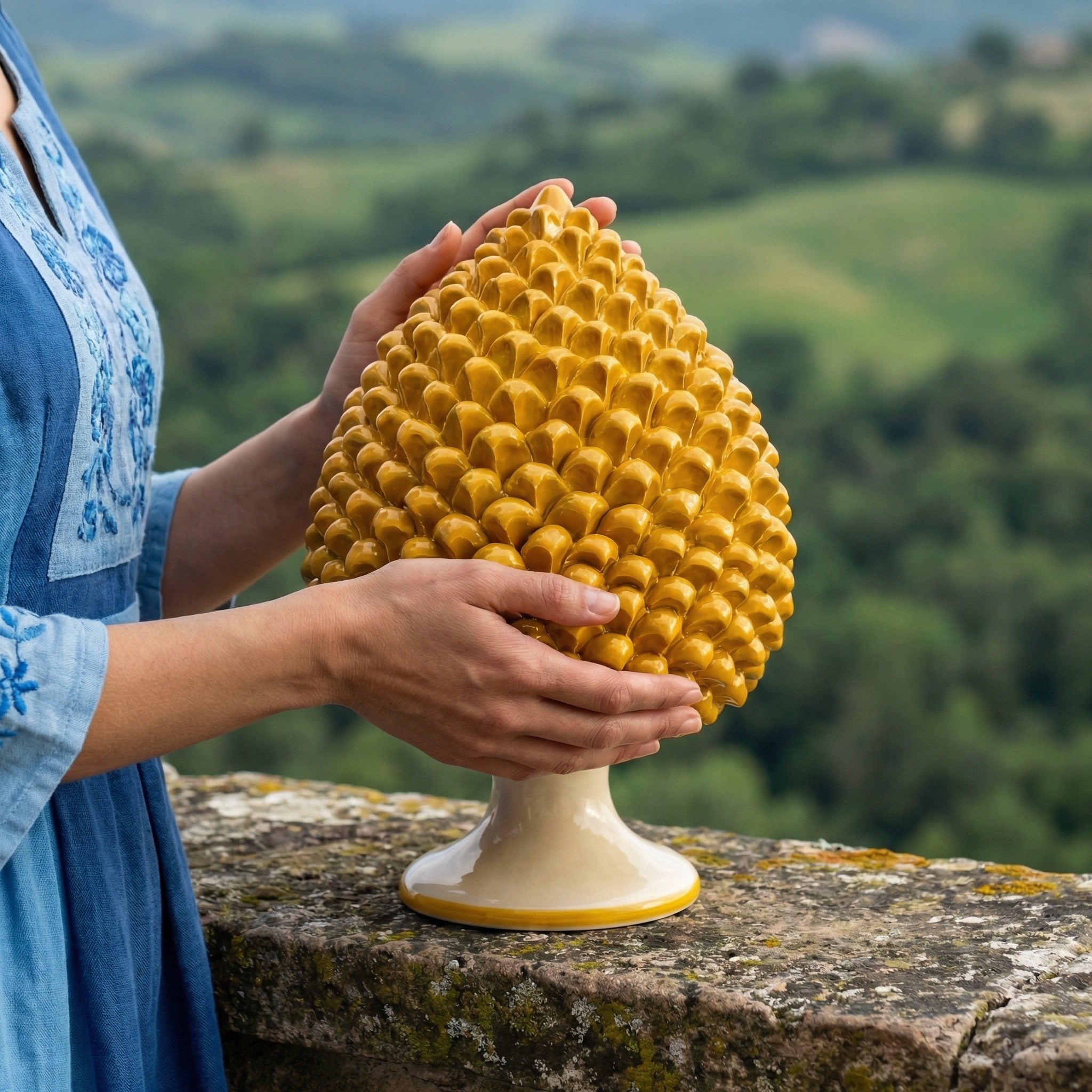 Pigna Artigianale, Giallo e Arancio. Ceramiche Sofia, Caltagirone