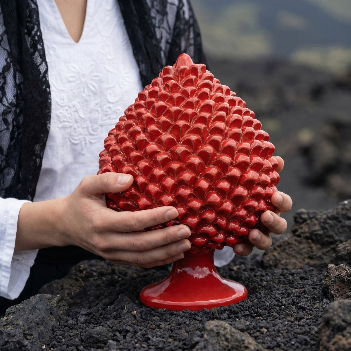 Pigna Artigianale, Rosso Fuoco. Ceramica siciliana di Caltagirone, Sofia