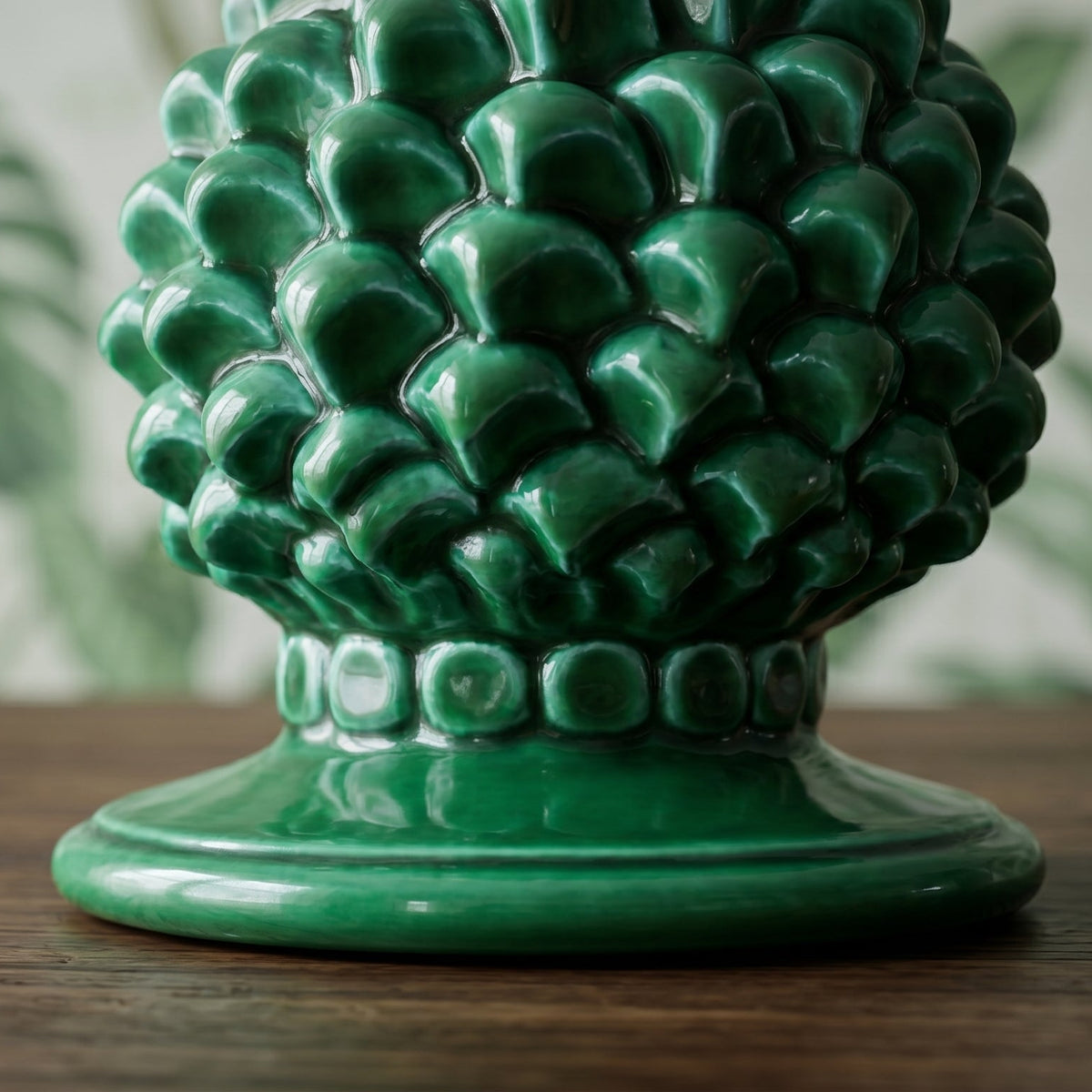 Portacandela a Pigna, Verde Smeraldo. Ceramiche Sofia, Caltagirone