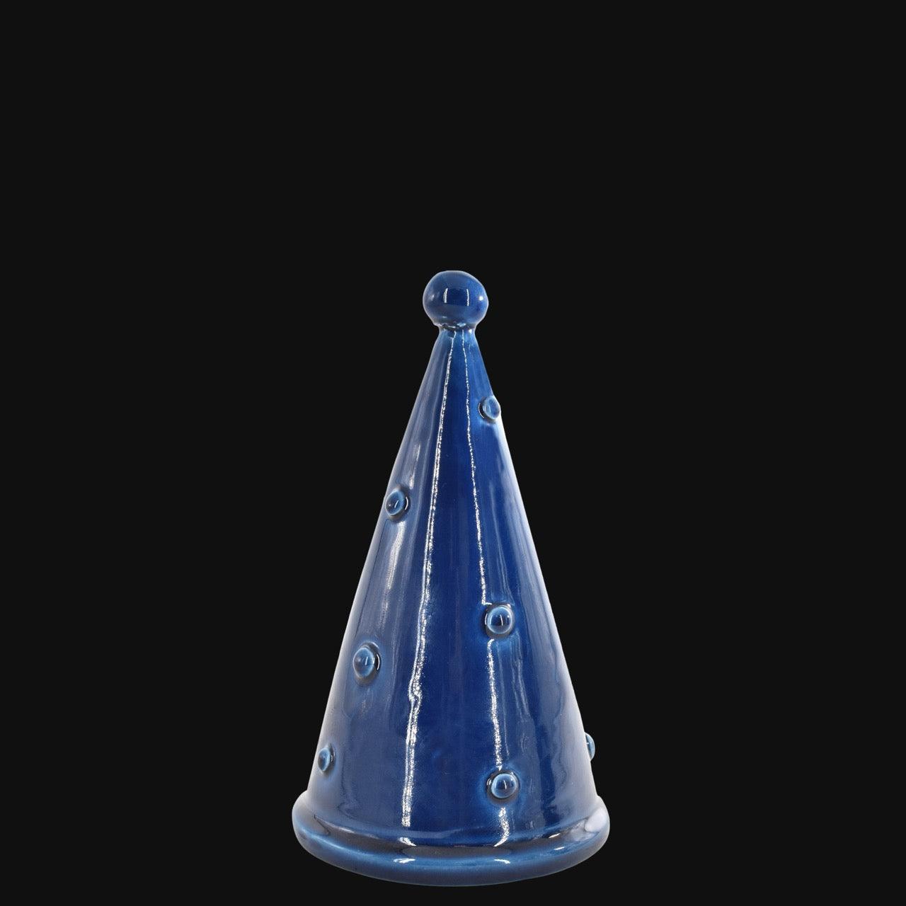 Albero di Natale Cono, Linea Moderna, Diverse Colorazioni, dettagli in rilievo. Ceramiche Sofia, Caltagirone