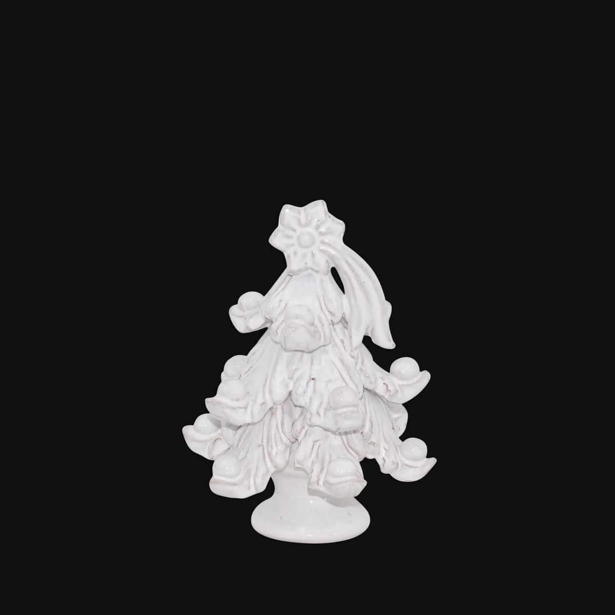 Albero di Natale in ceramica bianca, ceramiche Caltagirone fatti a mano, Sofia