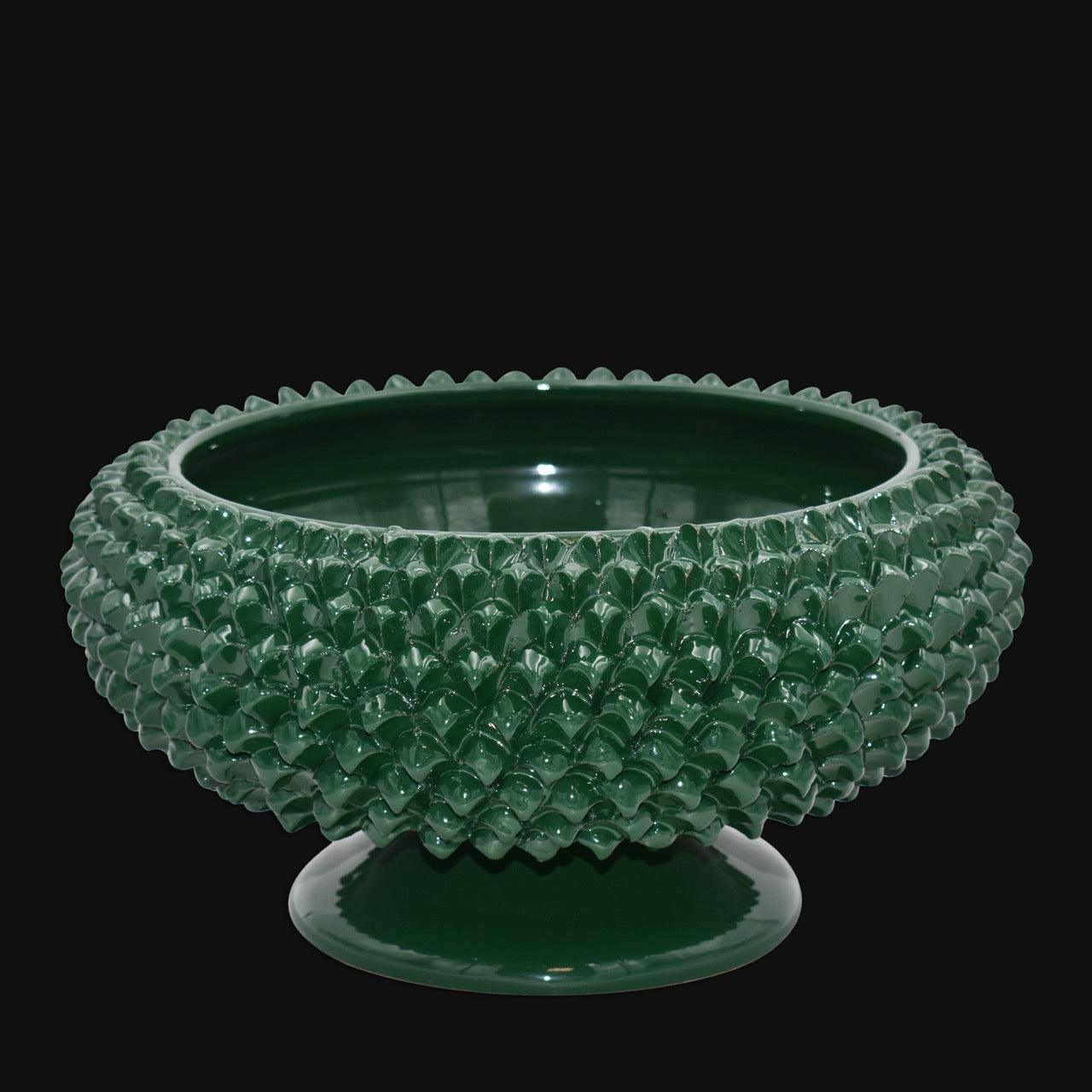 Alzata a Pigna, Verde Antico. Ceramiche Sofia, Caltagirone