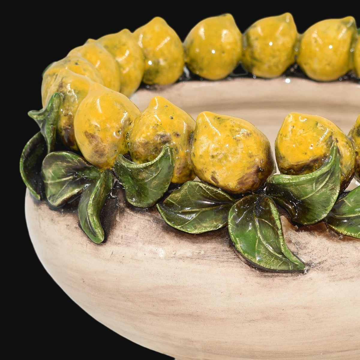 Alzata con Limoni Siciliani decoro Madreperla Colorato - Ceramiche di Caltagirone Sofia