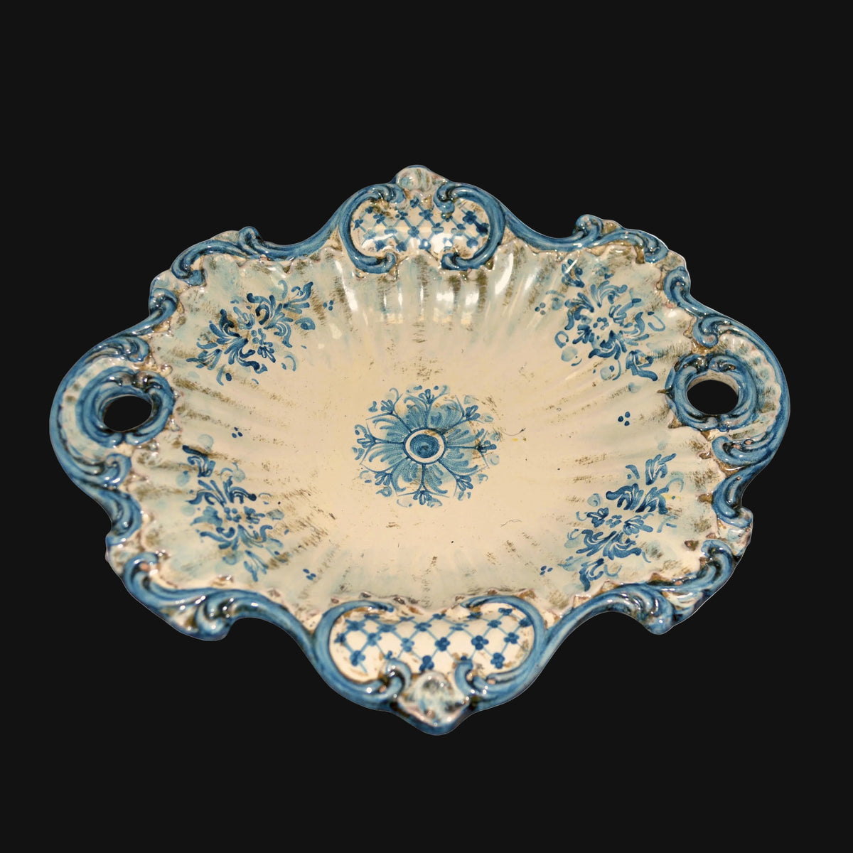 Centrotavola Barocco, Mono Blu. Ceramiche Sofia, Caltagirone