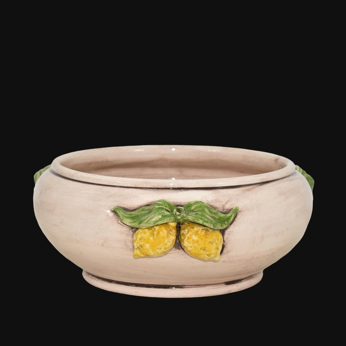 Centrotavola Ø 25 Limoni Siciliani madreperla in ceramica di Caltagirone - Ceramiche di Caltagirone Sofia