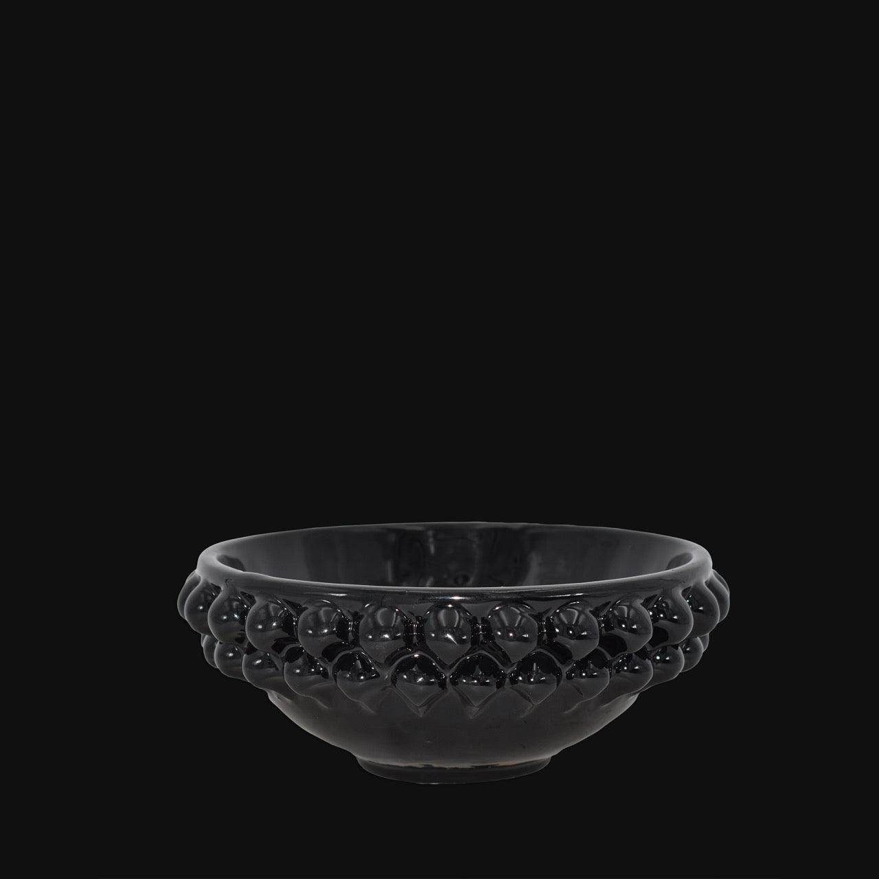 Ciotola a Pigna, Black Line. Ceramiche Sofia, Caltagirone