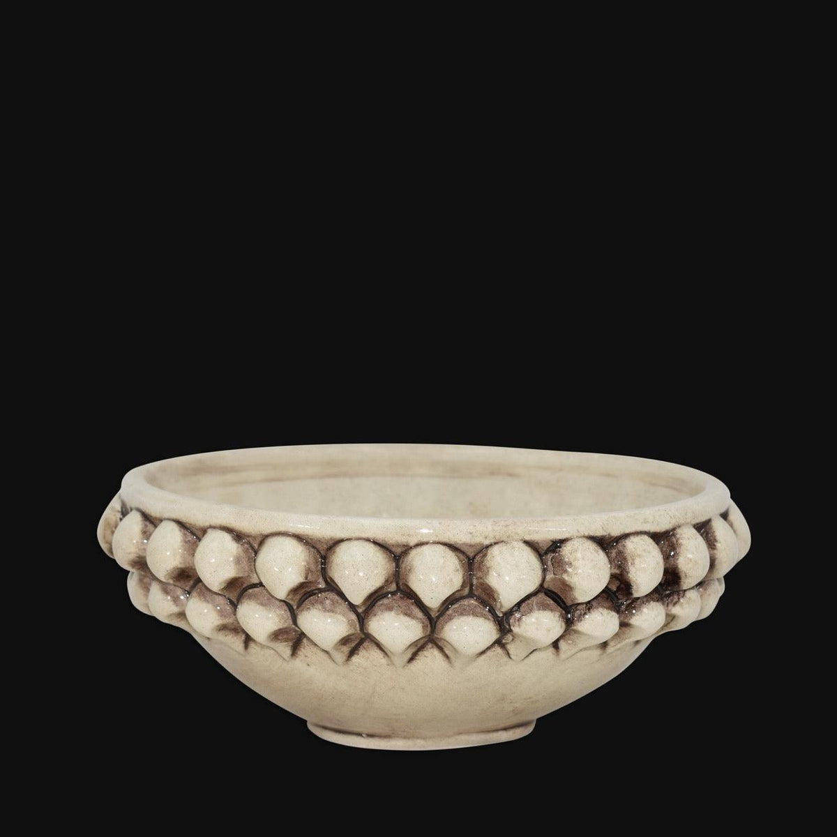 Ciotola a Pigna, Madreperla Antichizzato. Ceramiche Sofia, Caltagirone