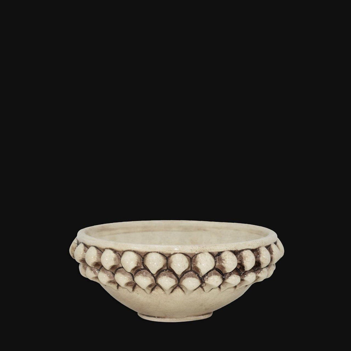 Ciotola a Pigna, Madreperla Antichizzato. Ceramiche Sofia, Caltagirone