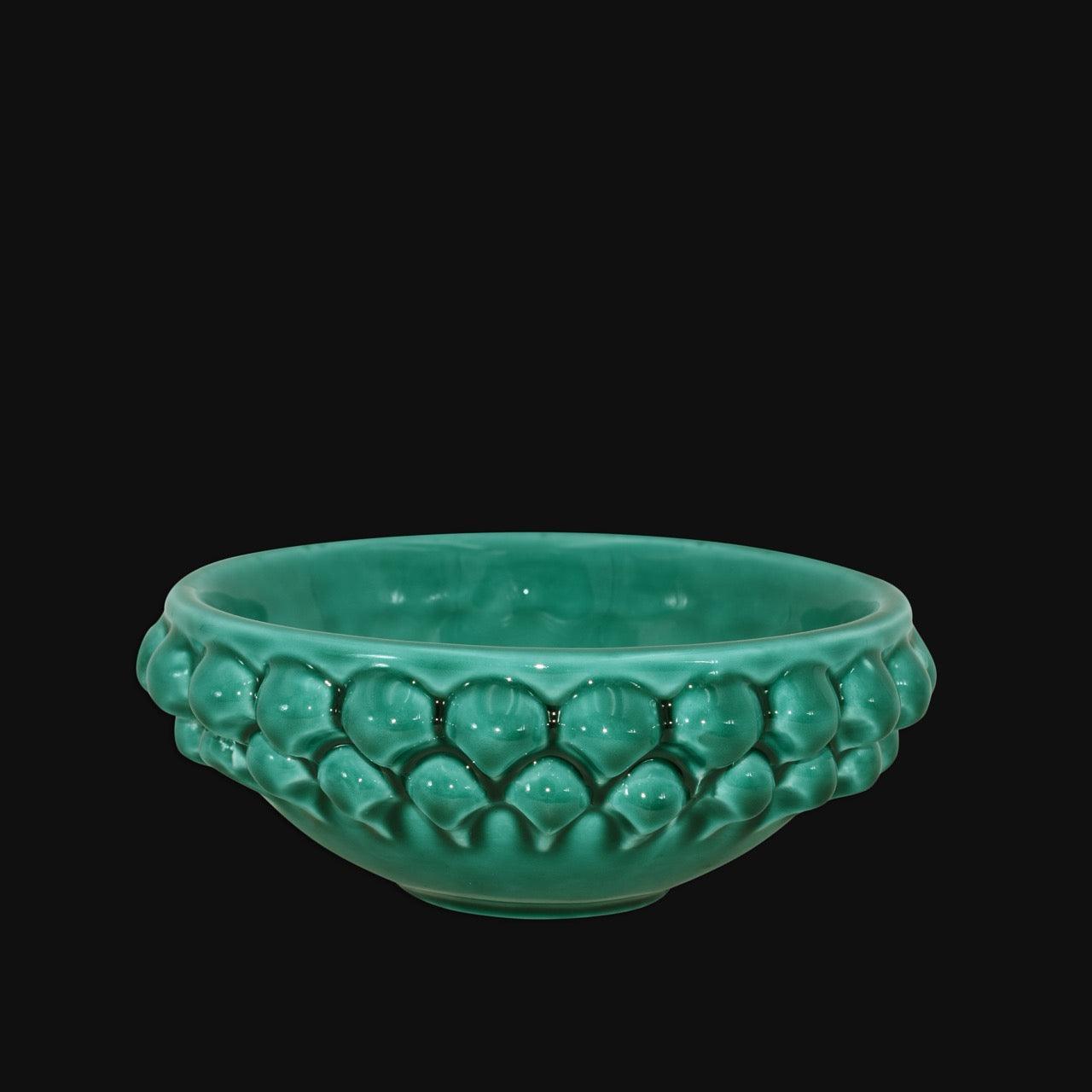 Ciotola a Pigna, Verde Smeraldo. Ceramiche Sofia, Caltagirone