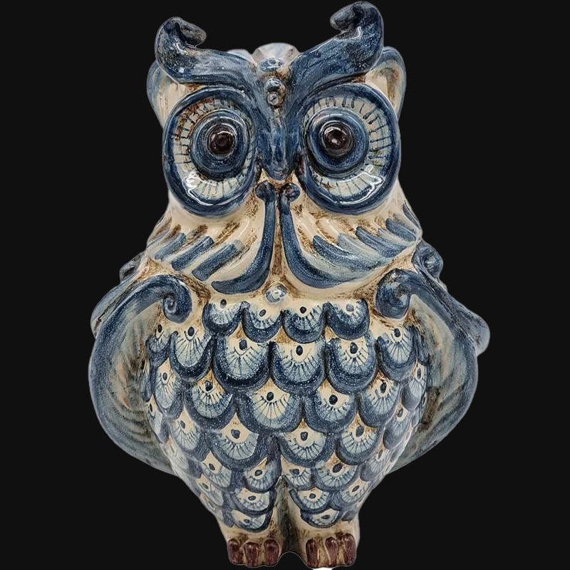Gufo, Mono Blu, decori e bianchi. Ceramica siciliana di Caltagirone, Sofia