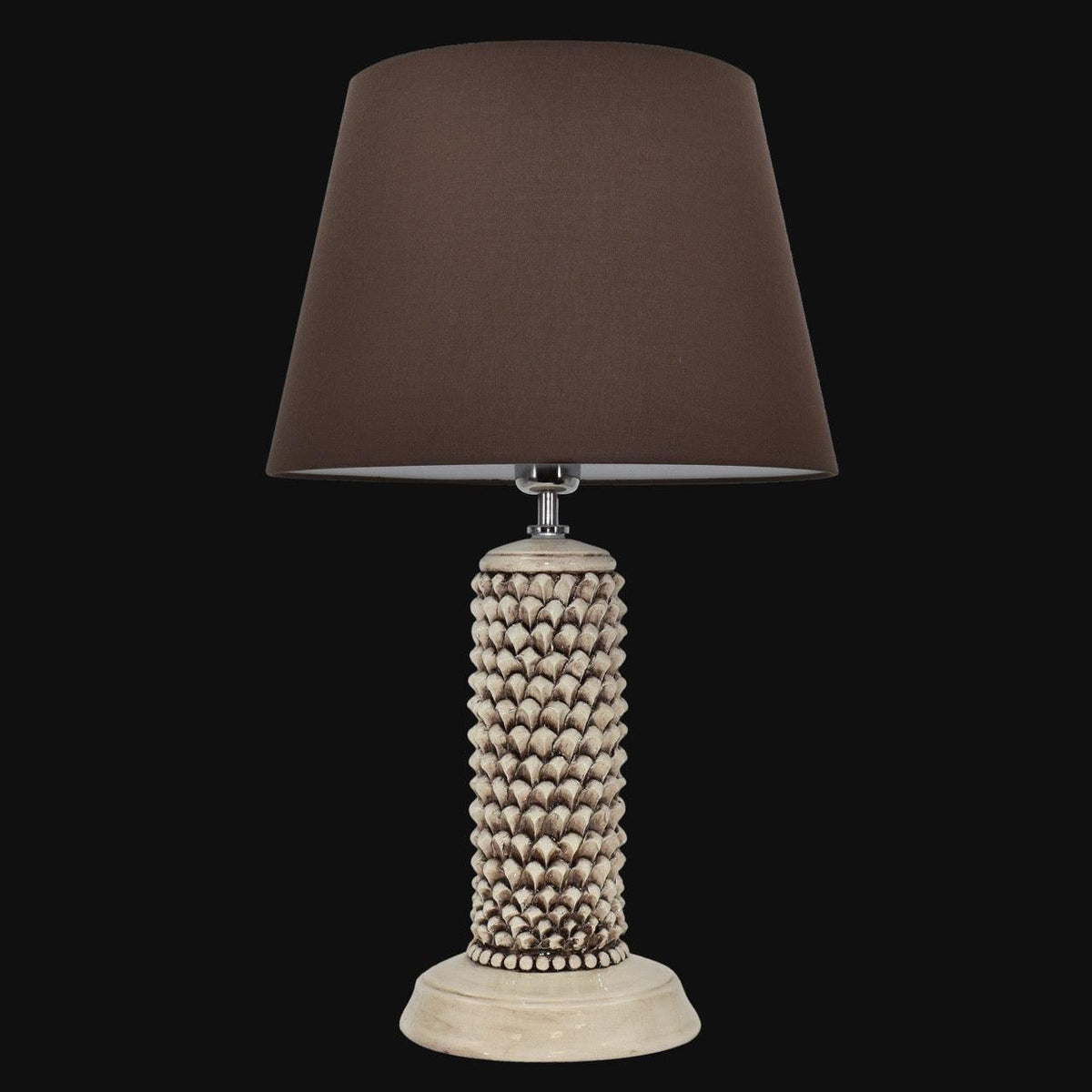 Lume pigna cilindro h 60 Madreperla Antichizzato in ceramica di Caltagirone - Ceramiche di Caltagirone Sofia